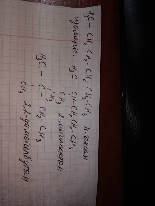 Складіть структурні формули двох ізомерів гексану, назвіть їх