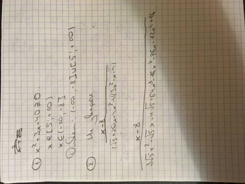 Y=√x^2+3x-40 y=x-8/√5+19x-4x^2 + x-4/3x^2-x-4