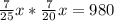 \frac{7}{25}x* \frac{7}{20}x=980