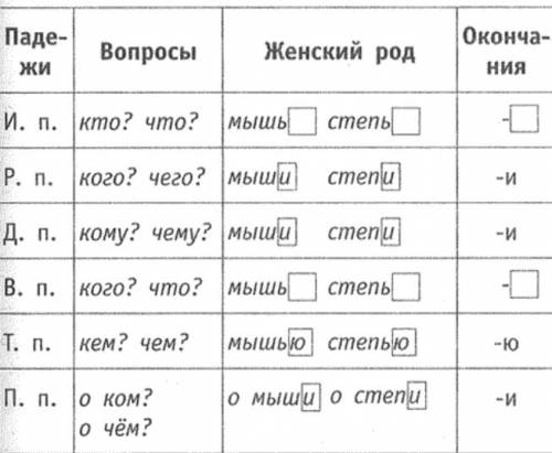 He l p m e p l e a s e ! ! ! расскажите о правописании падежных окончаний имен существительных 3-го