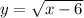 y= \sqrt{x-6}