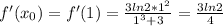 f'(x_0)=f'(1)=\frac{3ln2*1^2}{1^3+3}=\frac{3ln2}{4}