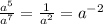 \frac{a^5}{a^7} = \frac{1}{a^2} =a^{-2}