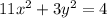 11x^2+3y^2=4