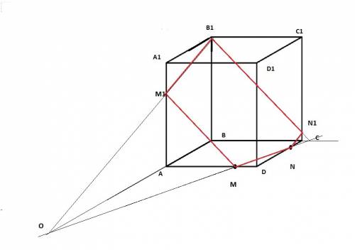 С! на ребрах ad и cd куба abcda₁b₁c₁d₁ отмечены точки м и n. постройте сечение куба, полученное при