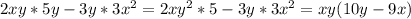 2xy*5y-3y*3x^2=2xy^2*5-3y*3x^2=xy(10y-9x)&#10;