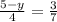 \frac{5-y}{4} = \frac{3}{7}