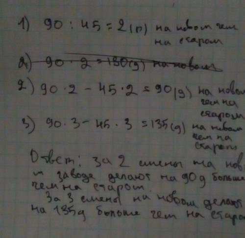 На старом оборудовании за смену изготовиливают 45 деталей, а на новом 90 деталей во сколько раз боль