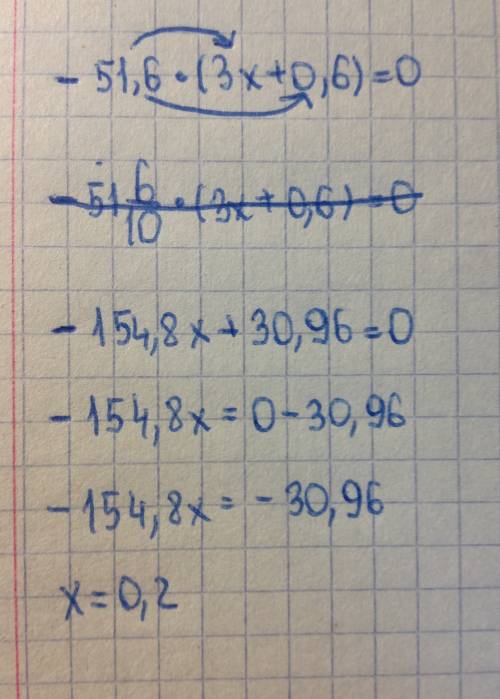 Решите уравнение: -51.6 *(3х+0.6) =0 выражение: а) 1.7 (а - 4)+(в+3) 2= б) 9 (0.5 +х) -3 (1.5- у)= в