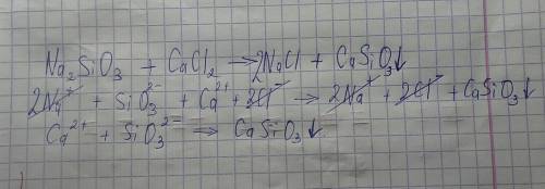Напишите молекулярное, полное и сокращенное ионное уравнение реакции между силикатом натрия na2sio3