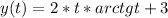 y(t) = 2*t*arctgt +3