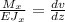 \frac{M_{x}}{EJ_{x}} = \frac{dv}{dz}