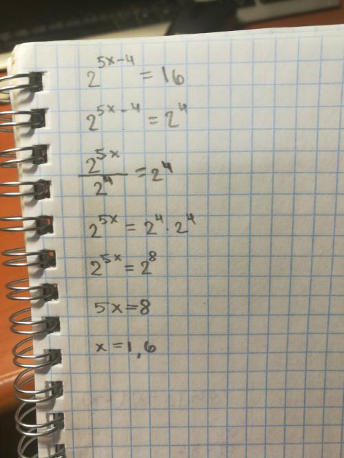 2в степени 5х-4=16 в ответе должно получится 1,6