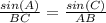 \frac{sin(A)}{BC} = \frac{sin(C)}{AB}