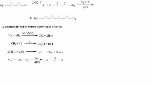 Из пропилового спирта получить этилпропиламин,используя только неорганические реагенты.!