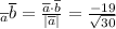 _{\overline a} \overline b = \frac{\overline a \cdot \overline b}{|\overline a|} = \frac{-19}{\sqrt{30}}