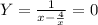 Y= \frac{1}{x- \frac{4}{x} }=0