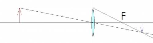 Оптическая сила линзы 50 дптр, расстояние от предмета до линзы 5 см, высота предмета относительно оп