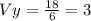 Vy= \frac{18}{6}=3