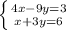 \left \{ {{4x - 9y = 3} \atop {x + 3y = 6}} \right.