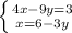 \left \{ {{4x - 9y = 3} \atop {x = 6 - 3y}} \right.