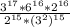 \frac{ 3^{17} * 6^{16} * 2^{16} }{ 2^{15} * (3^{2})^{15} }