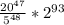 \frac{ 20^{47} }{ 5^{48} } * 2^{93}