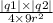 \frac{ |q1| \times |q2| }{4 \times 9 {r}^{2} }