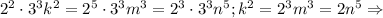 2^2\cdot 3^3k^2=2^5\cdot 3^3m^3=2^3\cdot 3^3n^5; k^2=2^3m^3=2n^5&#10;\Rightarrow