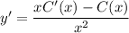 y'=\dfrac{xC'(x)-C(x)}{x^2}