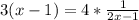 {3(x-1)} = 4*\frac{1}{2x-1}