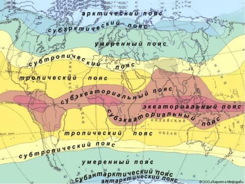 Обведите границы климатических поясов и областей.подпишите их нозваня.