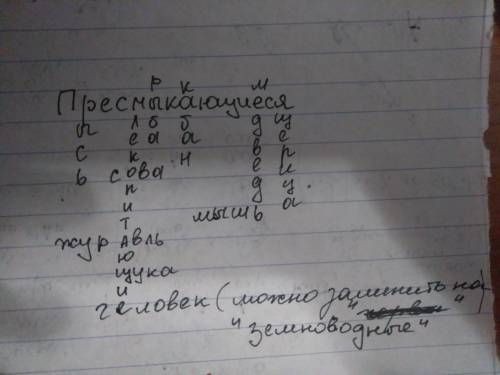 Напишите кроссворд на тему позвоночные животные(10 слов),и напишите на бумаге ,так попроще