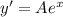 y'=Ae^x