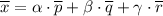 \overline{x}= \alpha\cdot \overline{p}+ \beta \cdot\overline{q}+\gamma \cdot \overline{r}