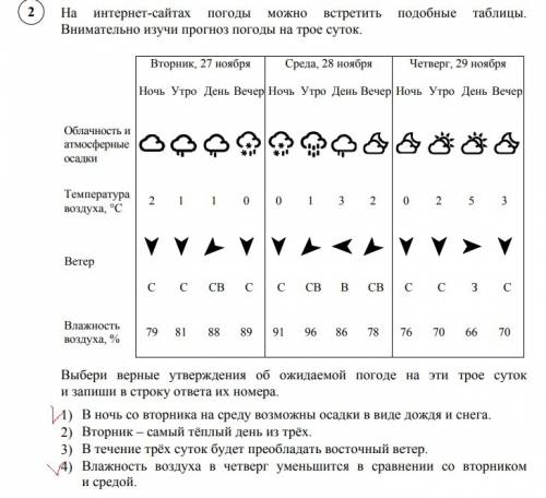 На интернет-сайтах погоды можно встретить подобные таблицы. внимательно изучи прогноз погоды на трое