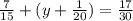 \frac{7}{15}+(y+ \frac{1}{20} ) = \frac{17}{30}