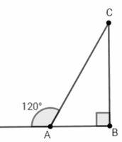 Внешний угол при вершине a прямоугольного треугольника abc равен 120 градусам. сумма гипотенузы и ка
