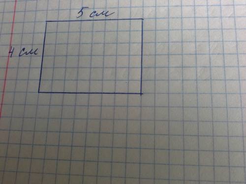 Построй прямоугольника, длина одной стороны которого 4 см, а второй на 1 см больше