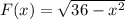 F(x) = \sqrt{36- x^{2} }