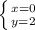 \left \{ {{x=0} \atop {y=2}} \right.