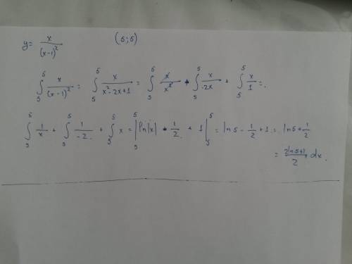 Для функции y= x/(x-1)^2 найдите первообразную, график которой проходит через точку (5; 5).