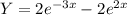 Y=2e^{-3x}-2e^{2x}