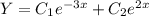 Y=C_1e^{-3x}+C_2e^{2x}