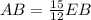 AB = \frac{15}{12} EB