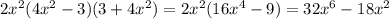 2x^{2}(4x^{2}-3)(3+4x^{2})=2x^{2}(16x^{4}-9)=32x^{6}-18x^{2}