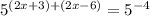 5^{(2x+3)+(2x-6)} = 5^{-4}