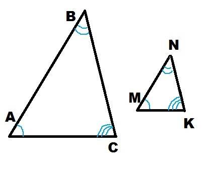 Вподобных треугольниках abc и mnk стороны bc и nk -сходственные. укажите верное равенство: 1) угол а