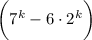 \bigg(7^k-6\cdot 2^k\bigg)