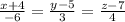 \frac{x+4}{-6}= \frac{y-5}{3} = \frac{z-7}{4} \\